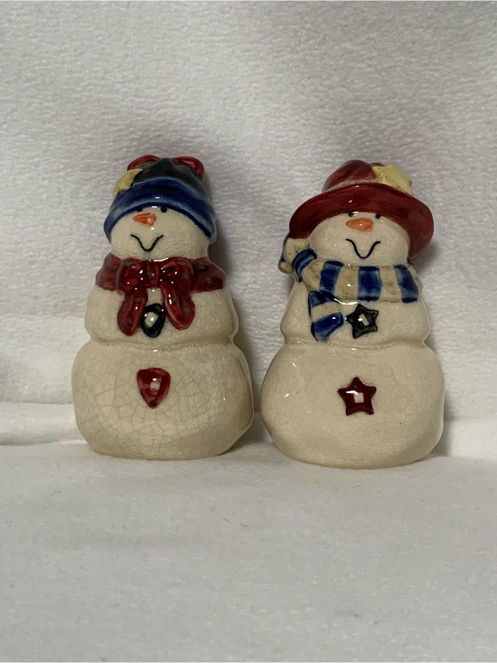Vigor Ceramic Snowman Salt and Pepper Shakers Set Holiday Christmas Decor